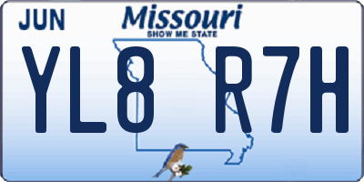 MO license plate YL8R7H