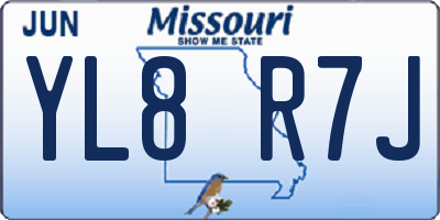 MO license plate YL8R7J