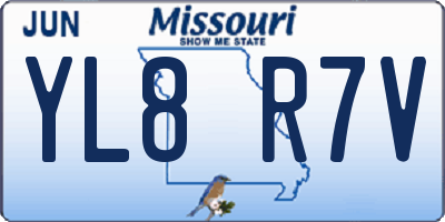 MO license plate YL8R7V
