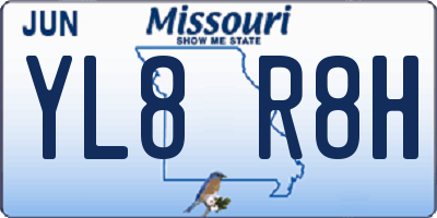 MO license plate YL8R8H