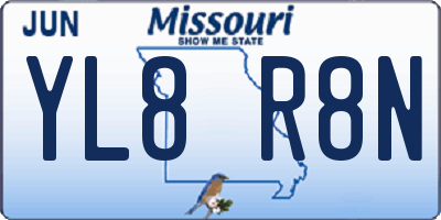 MO license plate YL8R8N