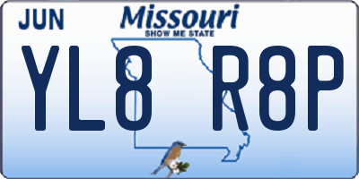 MO license plate YL8R8P