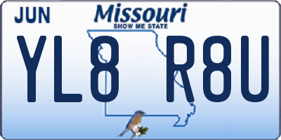 MO license plate YL8R8U