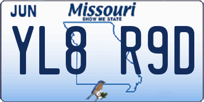 MO license plate YL8R9D