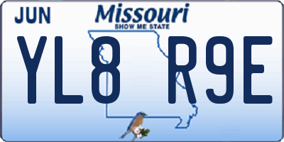 MO license plate YL8R9E