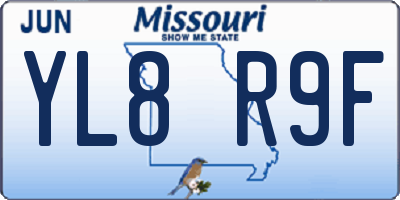 MO license plate YL8R9F