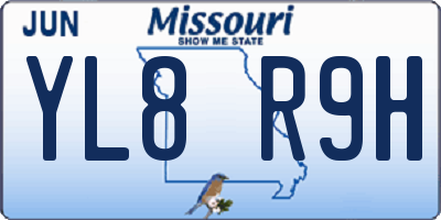 MO license plate YL8R9H