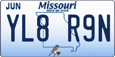 MO license plate YL8R9N