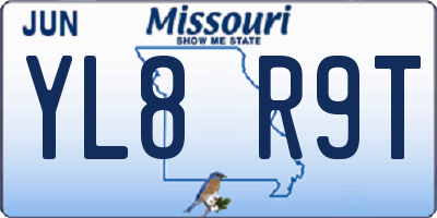 MO license plate YL8R9T