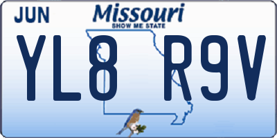 MO license plate YL8R9V