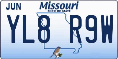 MO license plate YL8R9W