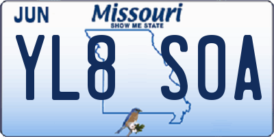MO license plate YL8S0A