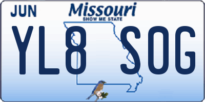 MO license plate YL8S0G