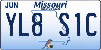 MO license plate YL8S1C