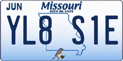 MO license plate YL8S1E