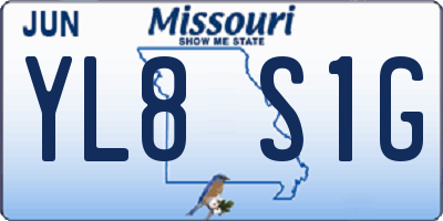 MO license plate YL8S1G