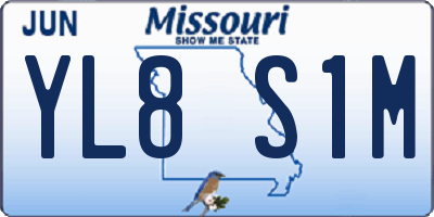 MO license plate YL8S1M