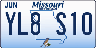 MO license plate YL8S1O