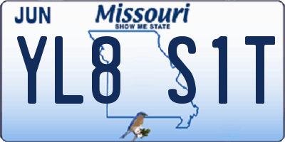 MO license plate YL8S1T