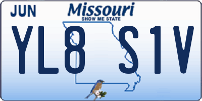 MO license plate YL8S1V