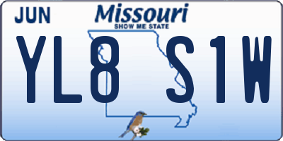 MO license plate YL8S1W