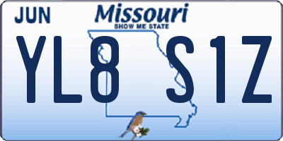 MO license plate YL8S1Z