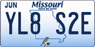 MO license plate YL8S2E