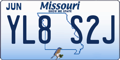 MO license plate YL8S2J