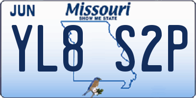 MO license plate YL8S2P