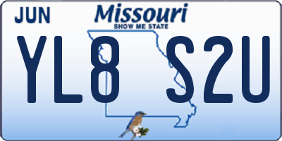 MO license plate YL8S2U