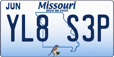 MO license plate YL8S3P