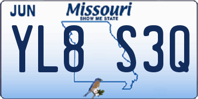MO license plate YL8S3Q