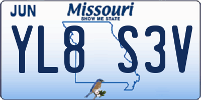 MO license plate YL8S3V