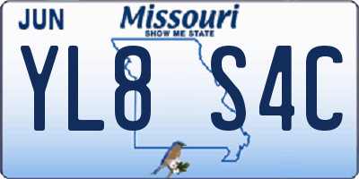 MO license plate YL8S4C