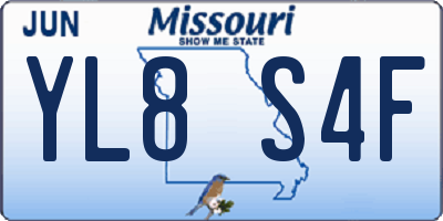 MO license plate YL8S4F