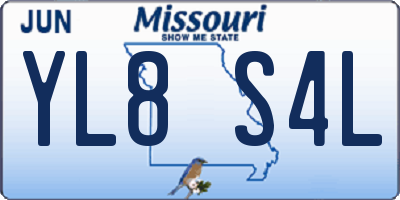 MO license plate YL8S4L