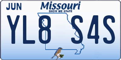 MO license plate YL8S4S
