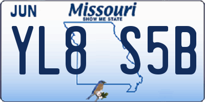 MO license plate YL8S5B