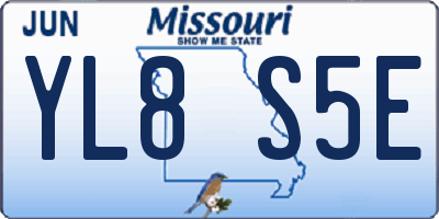 MO license plate YL8S5E