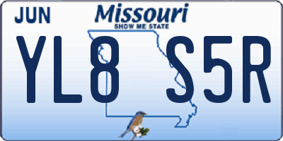MO license plate YL8S5R