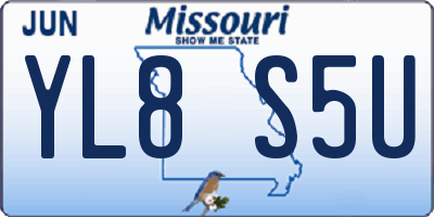 MO license plate YL8S5U