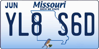 MO license plate YL8S6D