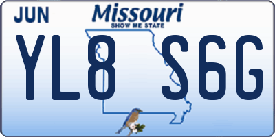 MO license plate YL8S6G