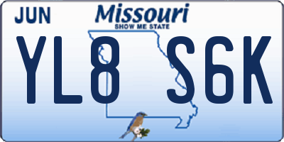 MO license plate YL8S6K
