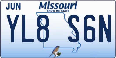 MO license plate YL8S6N