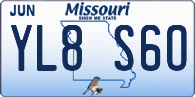 MO license plate YL8S6O