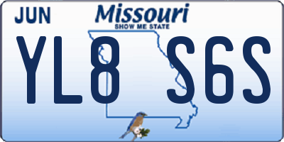 MO license plate YL8S6S