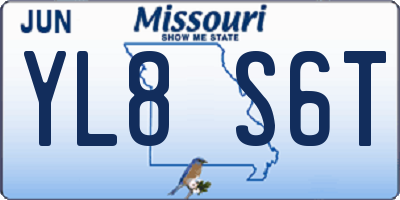 MO license plate YL8S6T