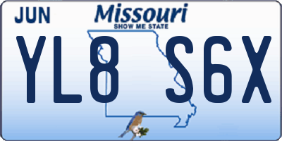 MO license plate YL8S6X