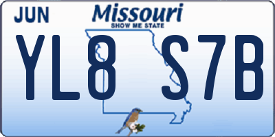 MO license plate YL8S7B